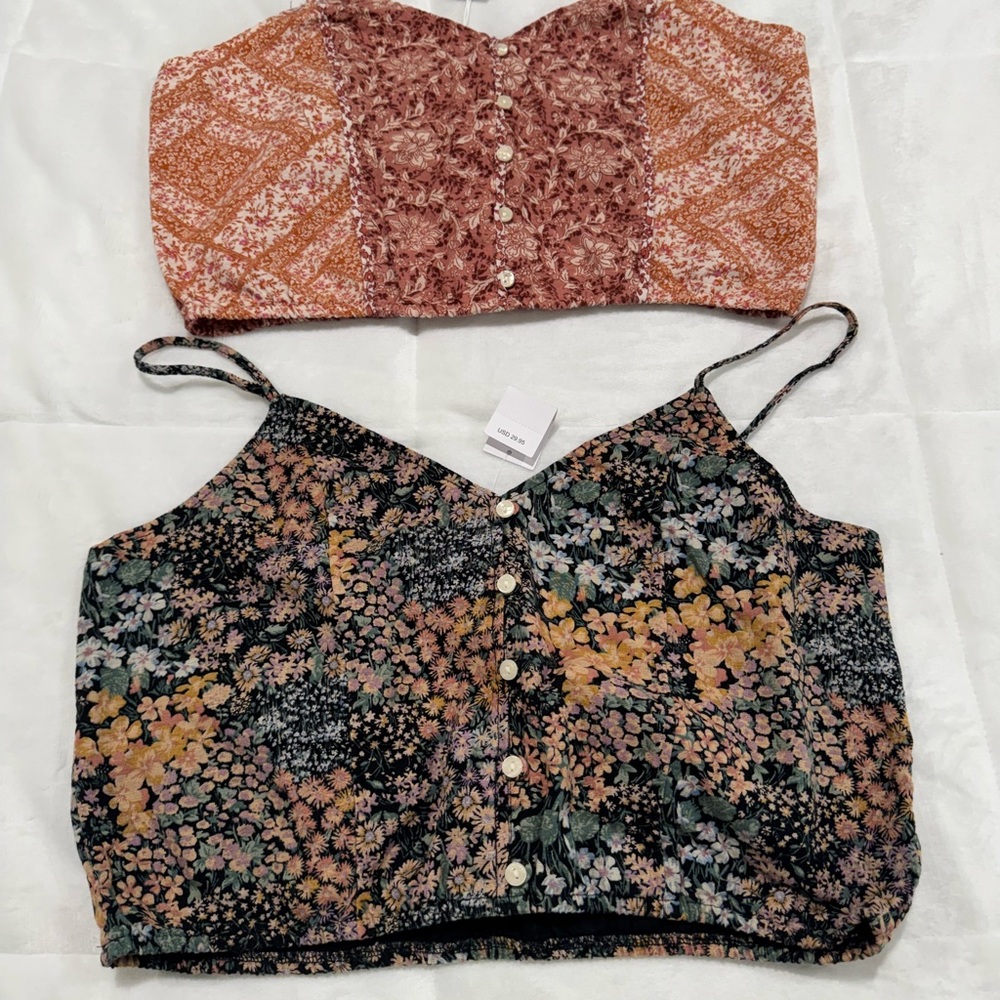 Two Amer Eagle crop tops